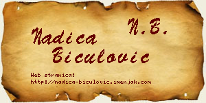 Nadica Biculović vizit kartica